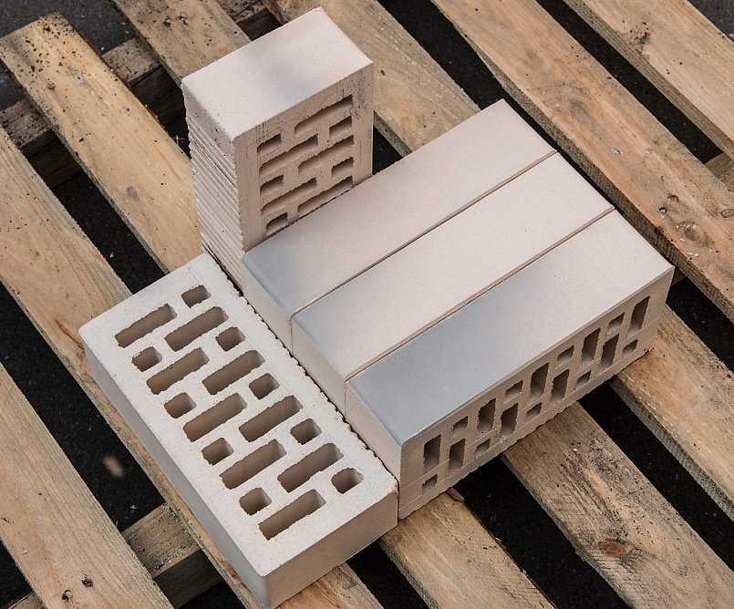 Кирпич Российский Облицовочный, Серый На Белом, 1NF, Recke